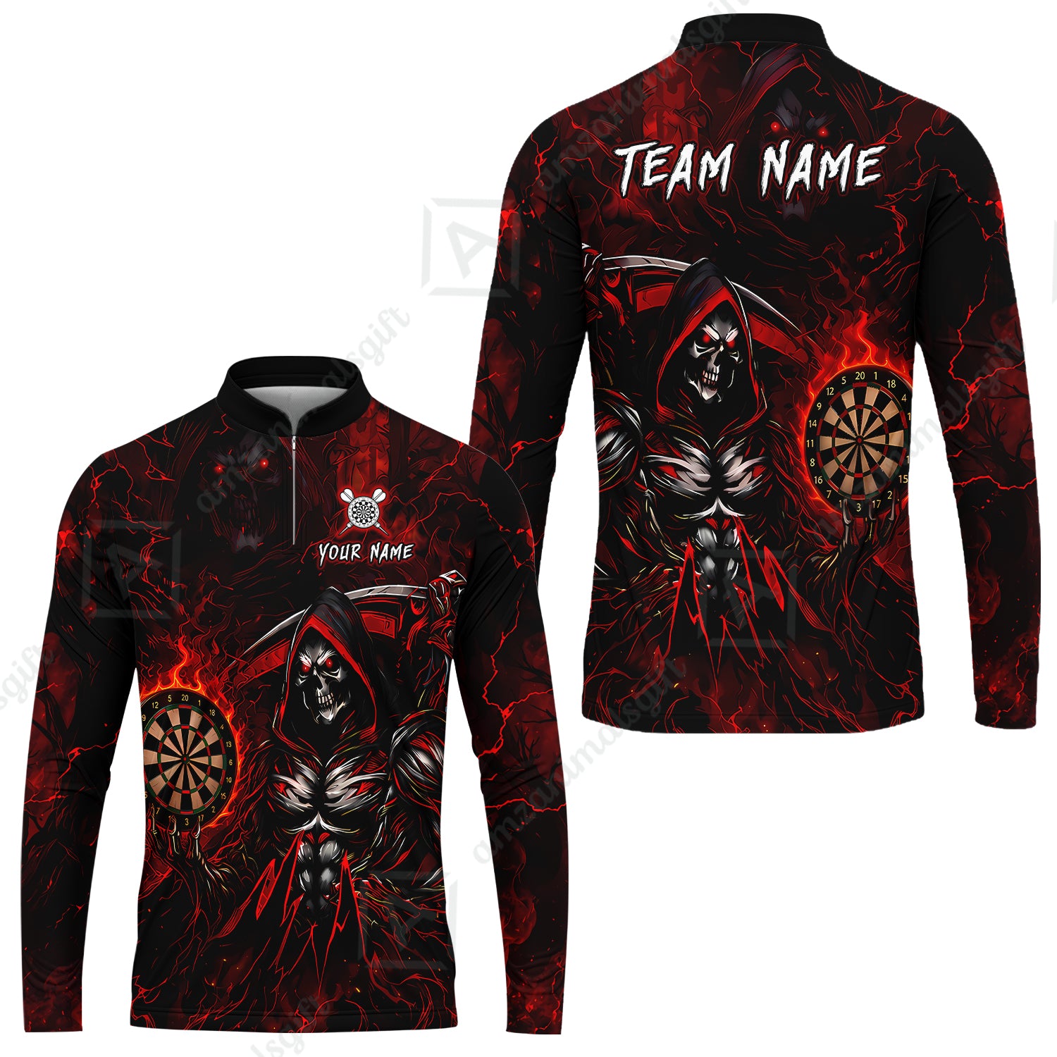 Long Sleeve Jersey Shirt||Red