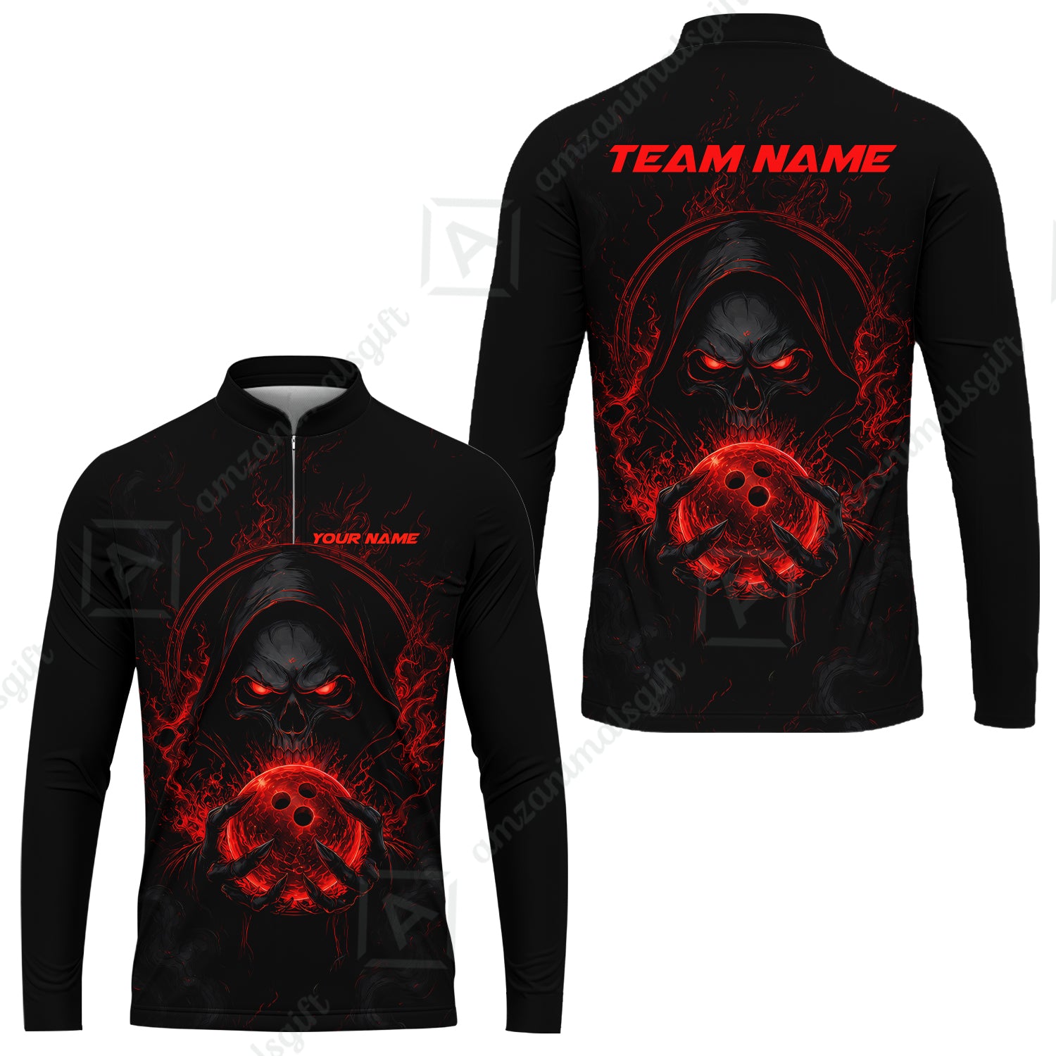 Long Sleeve Jersey Shirt||Red