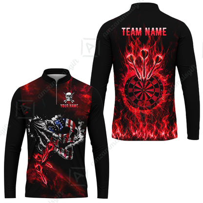 Long Sleeve Jersey Shirt||Red