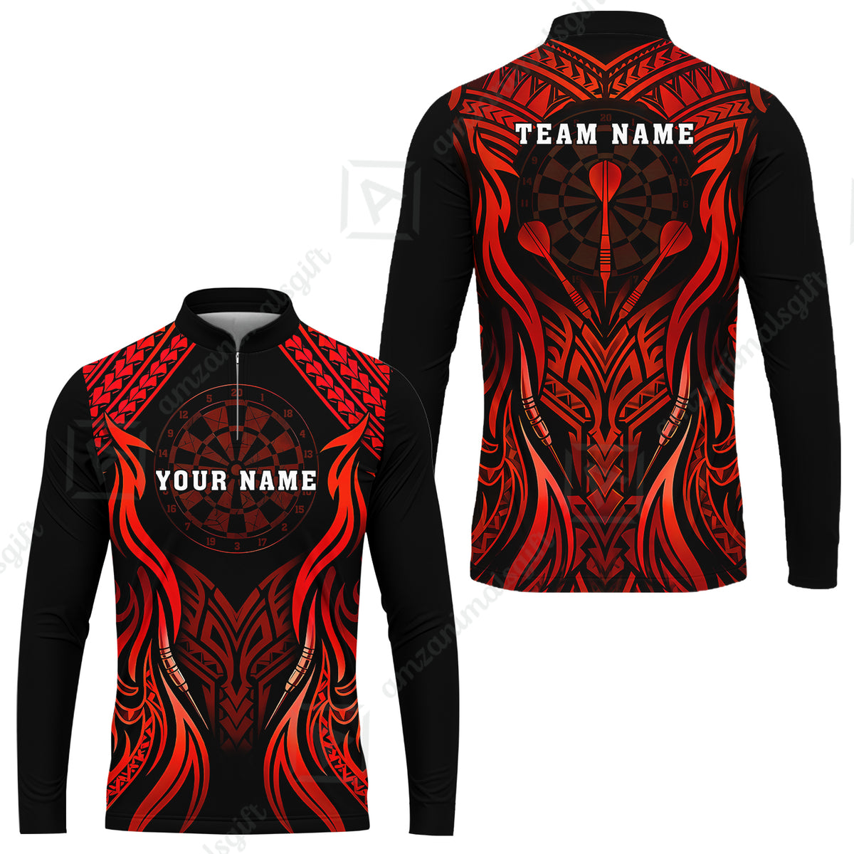 Long Sleeve Jersey Shirt||Red