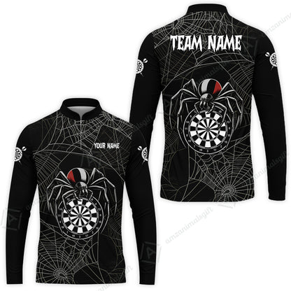 Customized Spider Web Black Widow Spooky Halloween Darts Jersey, Personalized Name And Team Name For Players