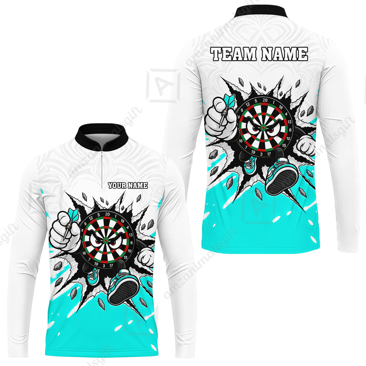 Long Sleeve Jersey Shirt||Turquoise