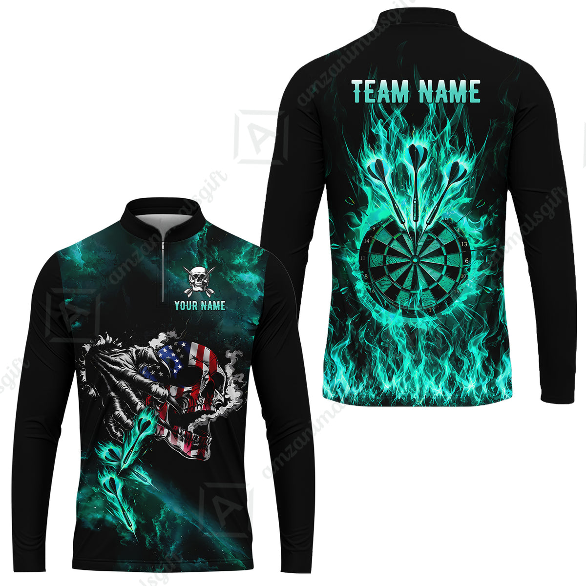 Long Sleeve Jersey Shirt||Turquoise