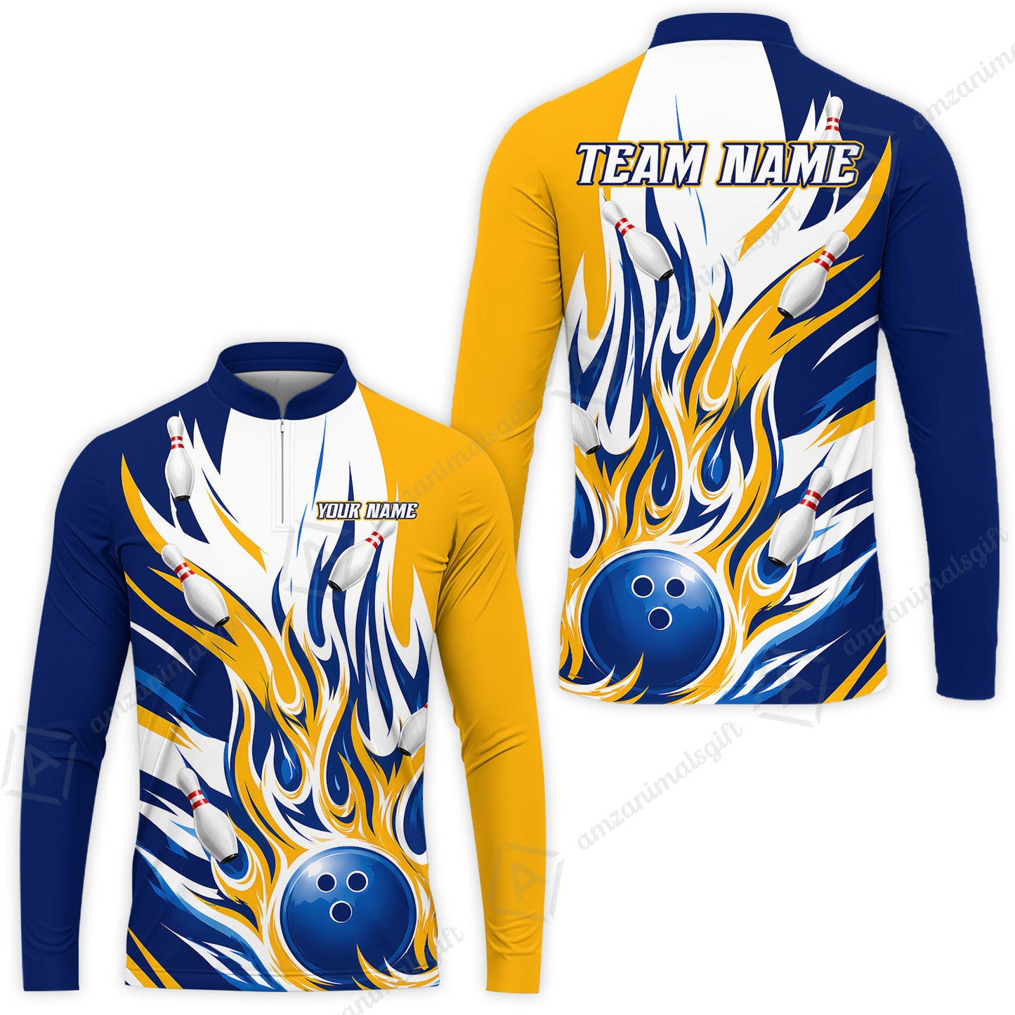 Long Sleeve Jersey Shirt||Yellow Blue