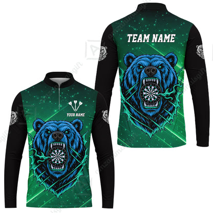 Custom Darts Team Jersey, Personalized Furious Bear Dart Polo Shirt for Players with Name & Team Name
