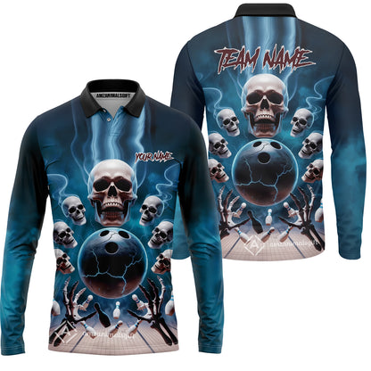 Custom Dark Fantasy Skeleton Bowling Team Jersey, Bowling Uniforms, Personalize Name And Team Name