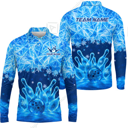 Long Sleeve Polo Shirt||Blue