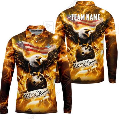 Long Sleeve Polo Shirt||Gold