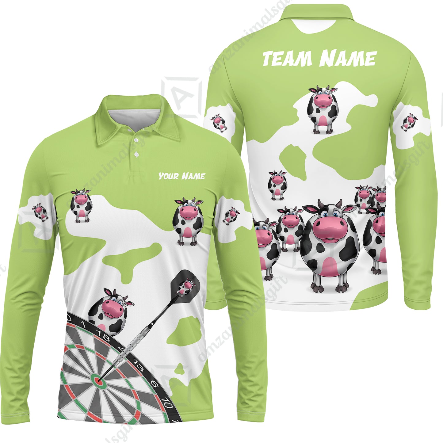 Long Sleeve Polo Shirt||Green