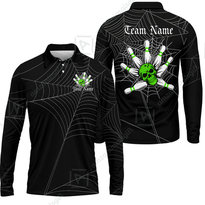 Long Sleeve Polo Shirt||Green