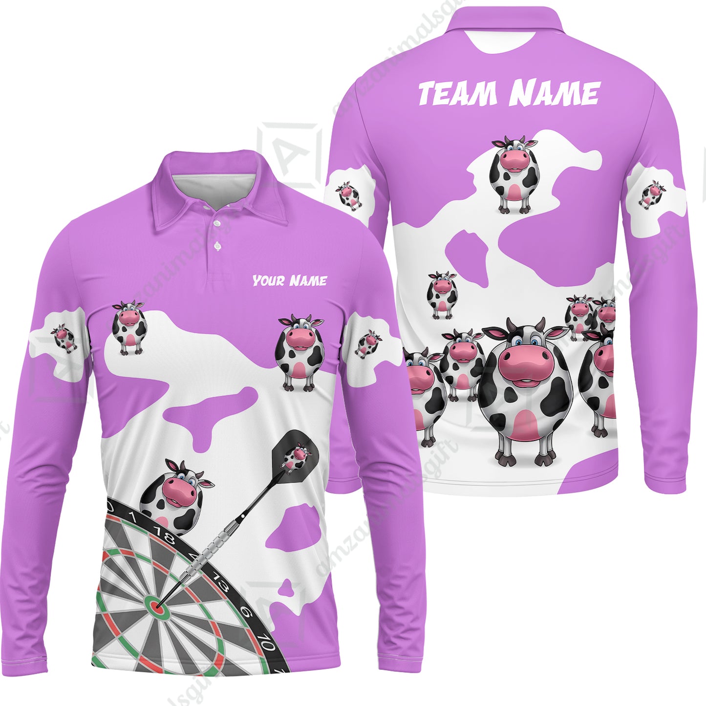 Long Sleeve Polo Shirt||Magenta