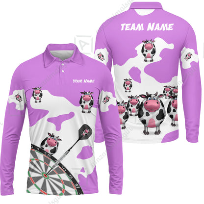 Long Sleeve Polo Shirt||Magenta