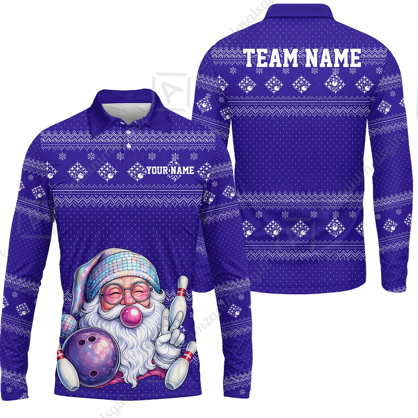 Long Sleeve Polo Shirt||Purple