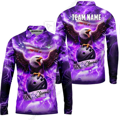 Long Sleeve Polo Shirt||Purple