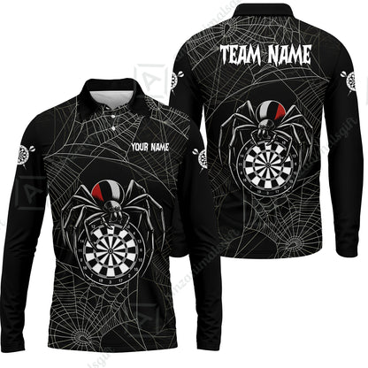 Customized Spider Web Black Widow Spooky Halloween Darts Jersey, Personalized Name And Team Name For Players