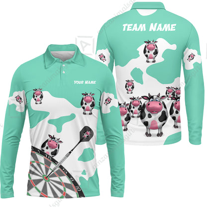 Long Sleeve Polo Shirt||Turquoise