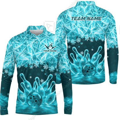 Long Sleeve Polo Shirt||Turquoise