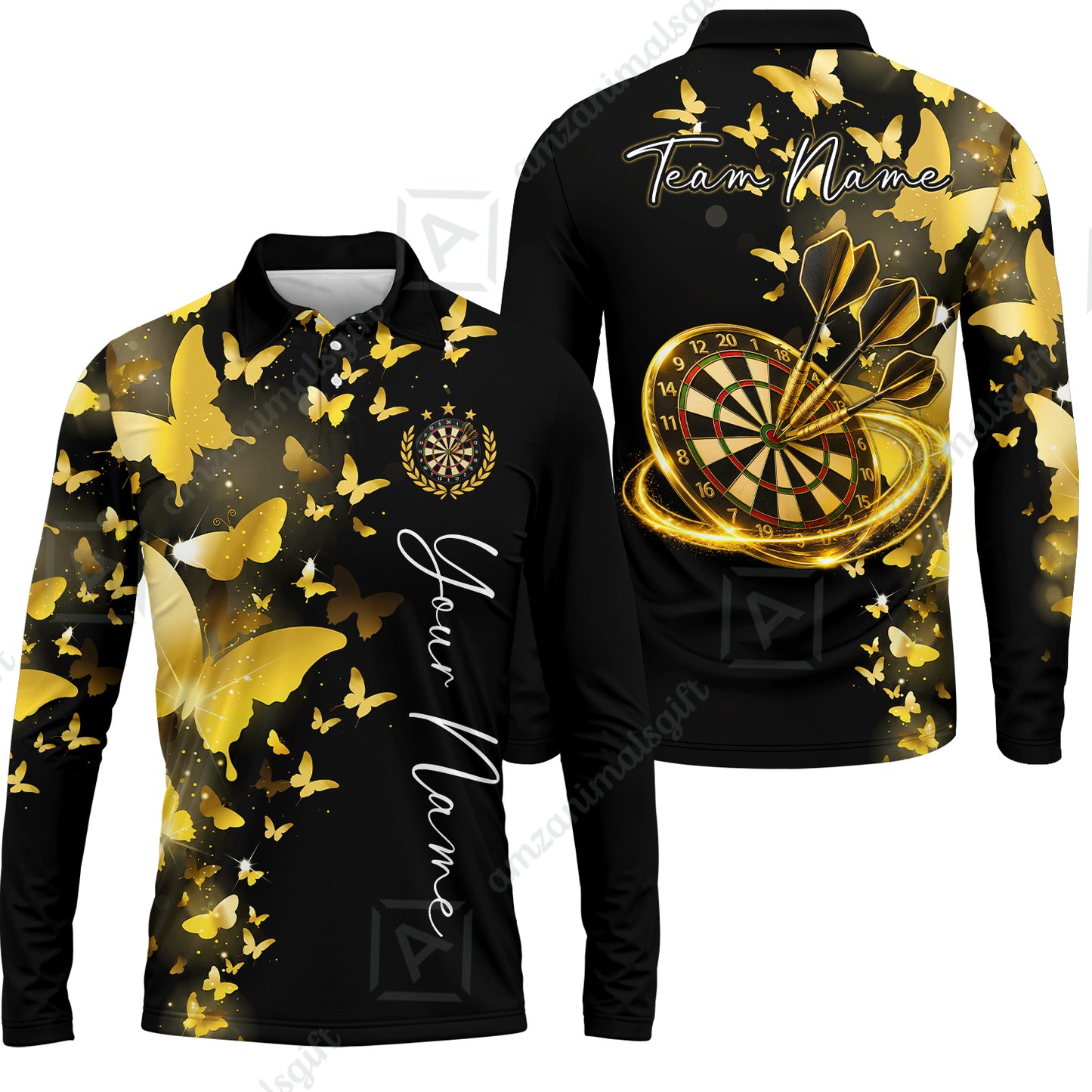 Long Sleeve Polo Shirt||Yellow
