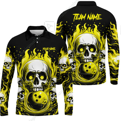 Long Sleeve Polo Shirt||Yellow