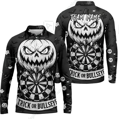 Long Sleeve Polo Shirt||Black White
