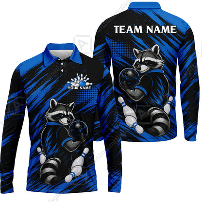 Long Sleeve Polo Shirt||Blue