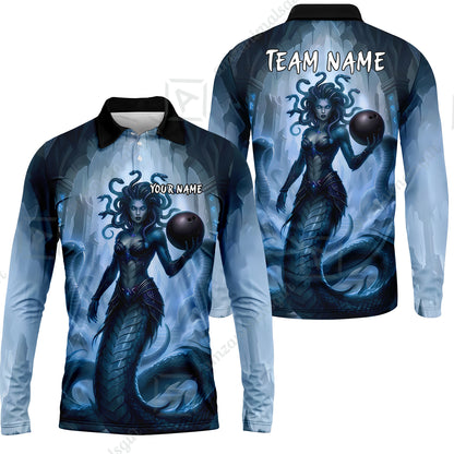 Long Sleeve Polo Shirt||Blue