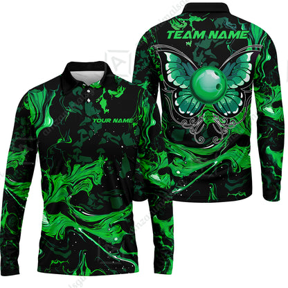 Long Sleeve Polo Shirt||Green
