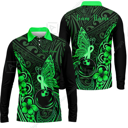 Long Sleeve Polo Shirt||Green