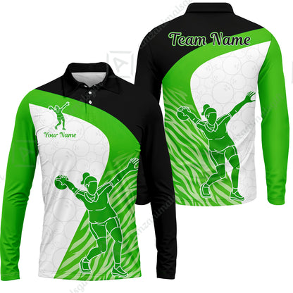 Long Sleeve Polo Shirt||Green