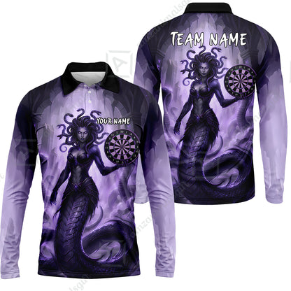Long Sleeve Polo Shirt||Purple
