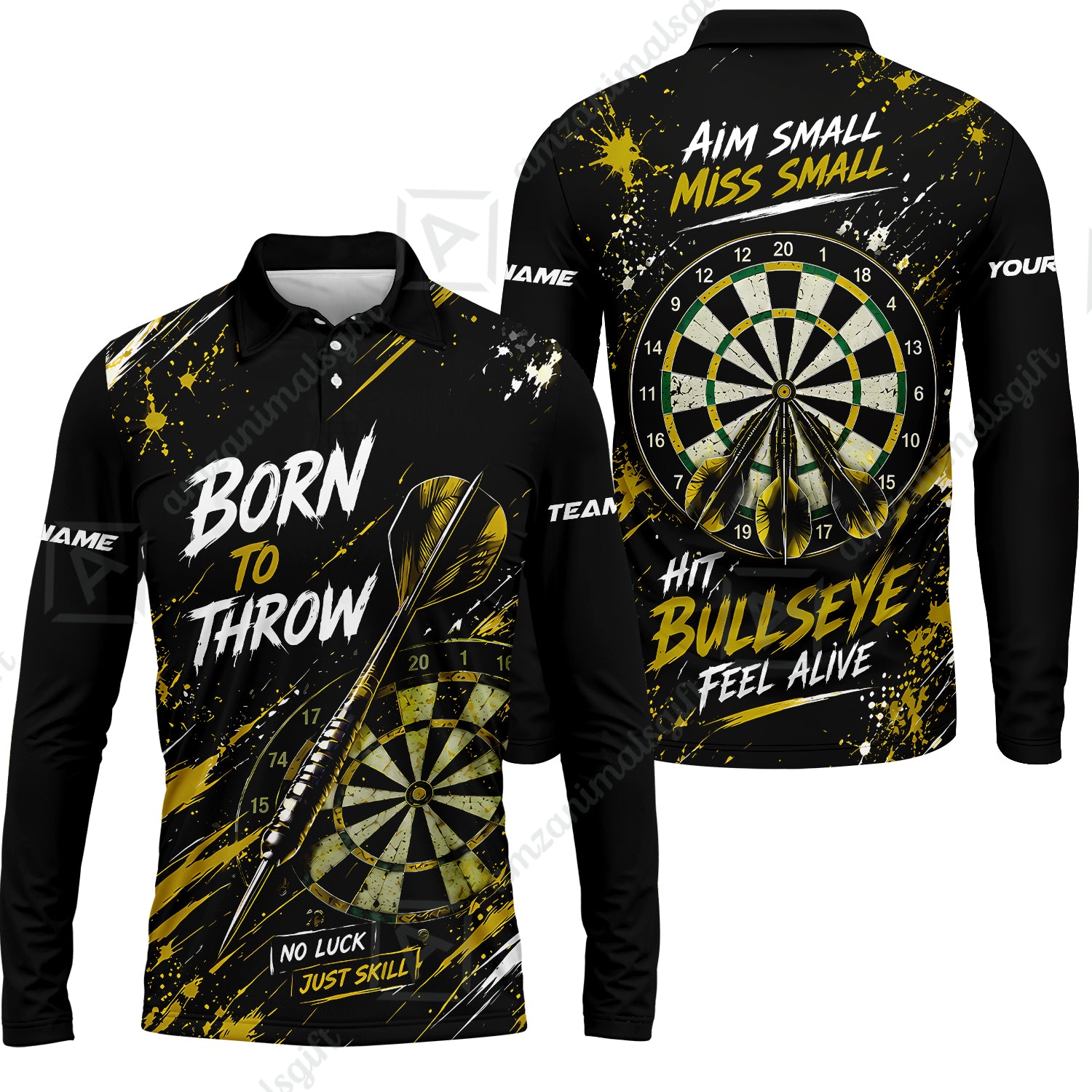 Long Sleeve Polo Shirt||Yellow