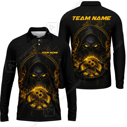 Long Sleeve Polo Shirt||Yellow