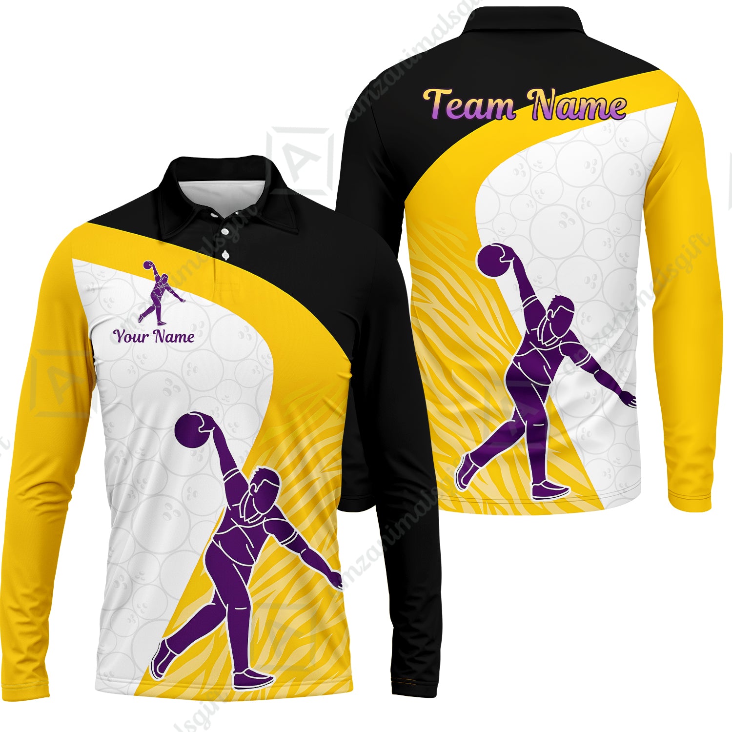 Long Sleeve Polo Shirt||Yellow