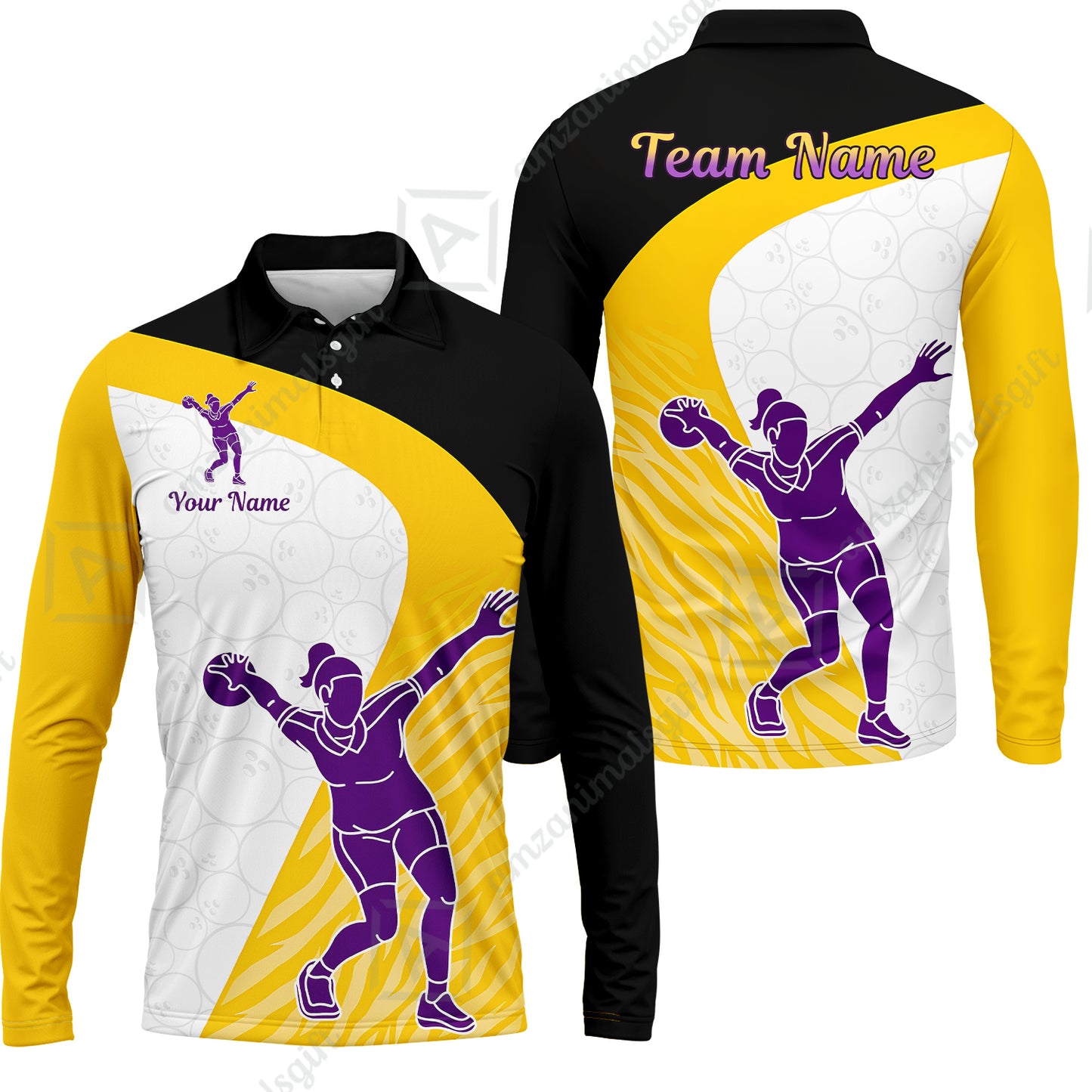 Long Sleeve Polo Shirt||Yellow