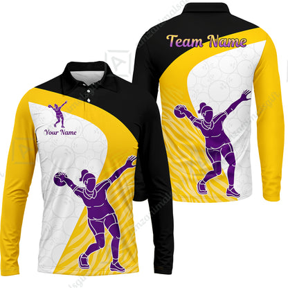 Long Sleeve Polo Shirt||Yellow