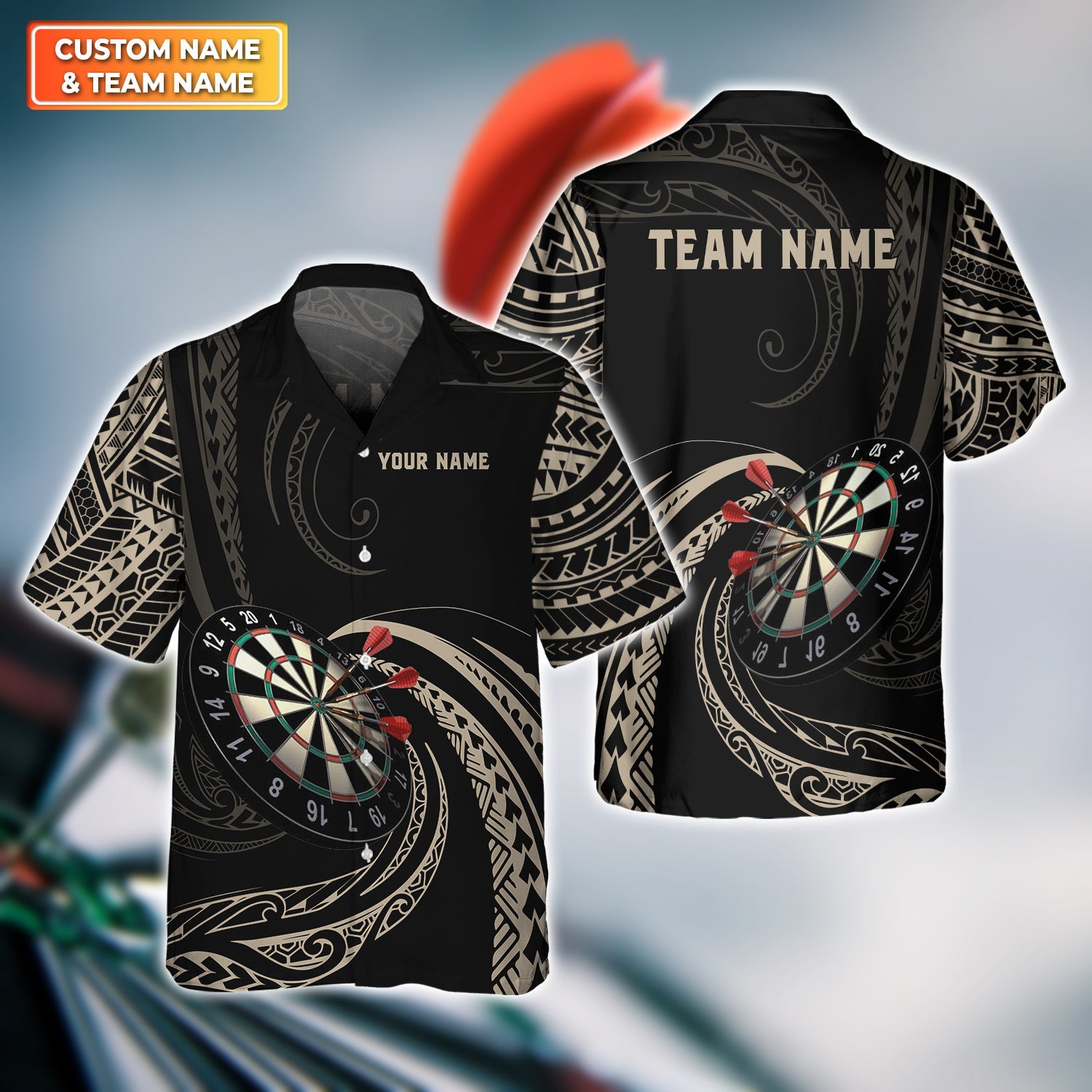 Tattoo Maori Tribal And Darts Personalized Hawaiian Shirt, Perfect Jerseys For Darts Players Team