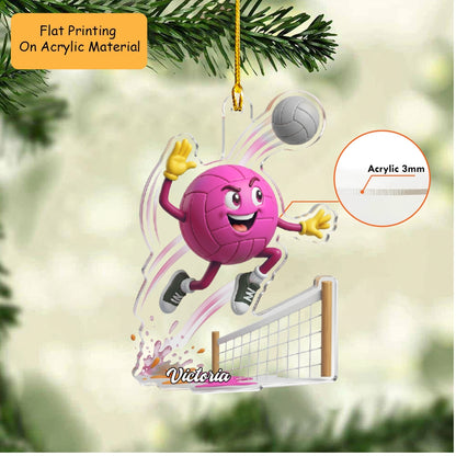 Personalized Volleyball Christmas Ornament, Ball's Player, Custom Ornament Christmas Gift, Keychain Volleyball, Car Ornament Volleyball