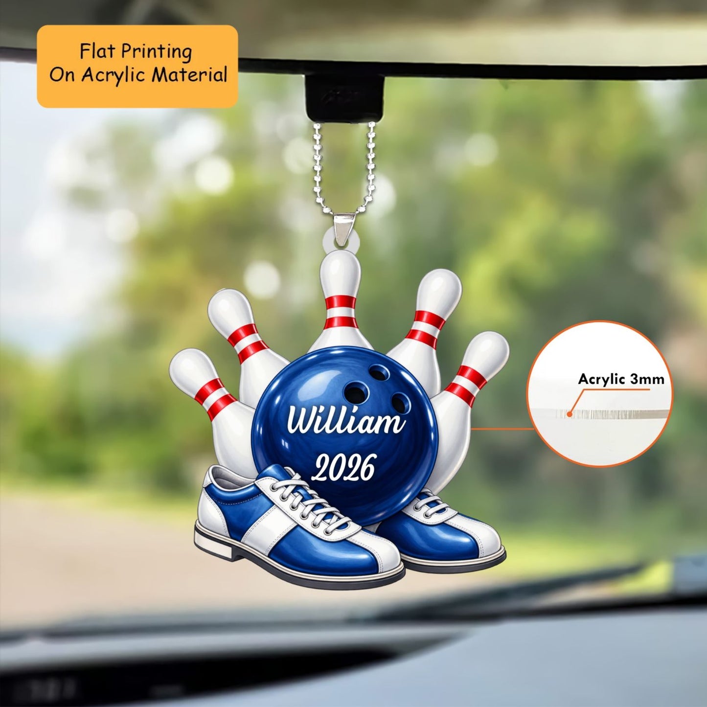 Personalized Christmas Bowling Ornament, Shoes And Bowling Ball Christmas, Custom Ornament Christmas Gift, Keychain Bowling Christmas, Car Ornament Bowling Christmas