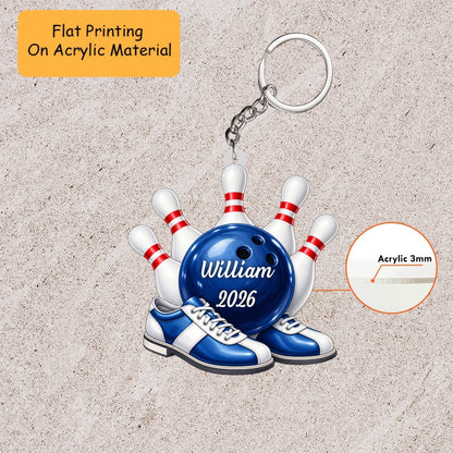Personalized Christmas Bowling Ornament, Shoes And Bowling Ball Christmas, Custom Ornament Christmas Gift, Keychain Bowling Christmas, Car Ornament Bowling Christmas