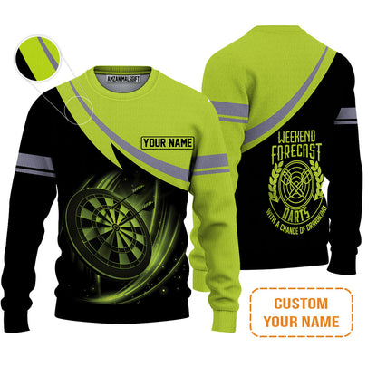 Customized Name Darts Polo Shirt, Personalized Name Weekend Forecast Darts Polo Shirt - Gift For Darts Lovers