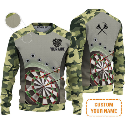 Customized Name Darts Hoodie, Camo Pattern Personalized Darts Hoodie - Perfect Gift For Darts Lovers