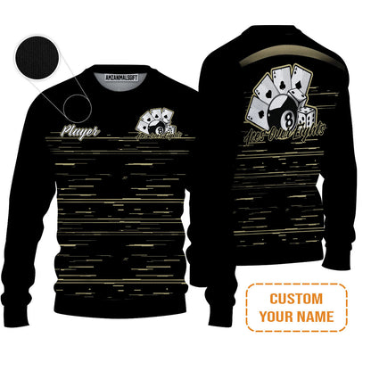 Aces Over Eights 8 Ball Pool Billiards Custom Name Hoodie, Personalized 8 Ball Pool Hoodie, Gift For Billiards Player