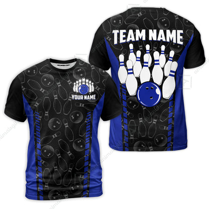 Custom Bowling Unisex Polo Shirts, Bowling Team Jersey Pattern, Bowling uniforms Ball & Pins Multicolor Options