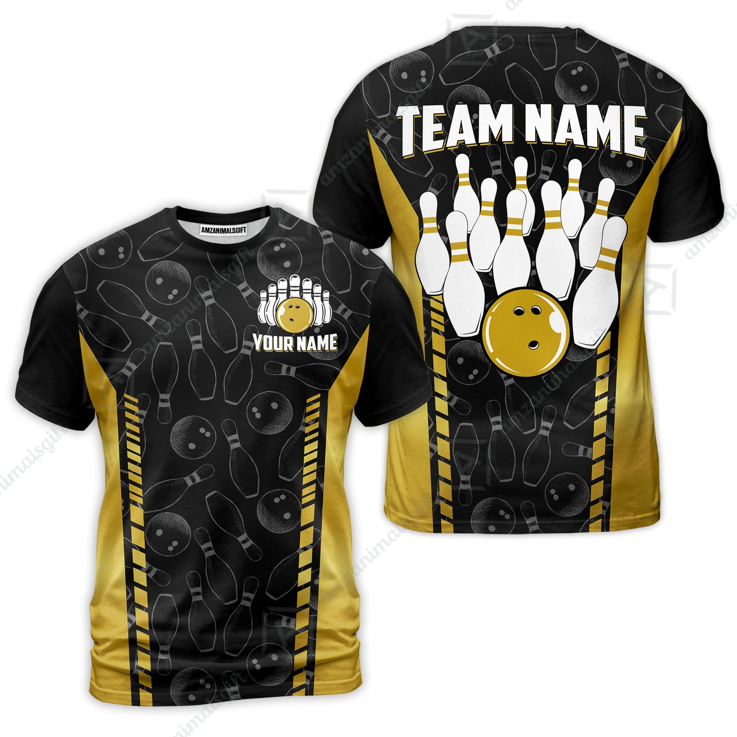 Custom Bowling Unisex Polo Shirts, Bowling Team Jersey Pattern, Bowling uniforms Ball & Pins Multicolor Options