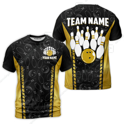 Custom Bowling Unisex Polo Shirts, Bowling Team Jersey Pattern, Bowling uniforms Ball & Pins Multicolor Options