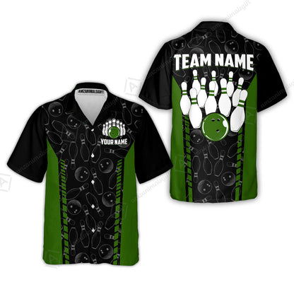 Custom Bowling Unisex Polo Shirts, Bowling Team Jersey Pattern, Bowling uniforms Ball & Pins Multicolor Options