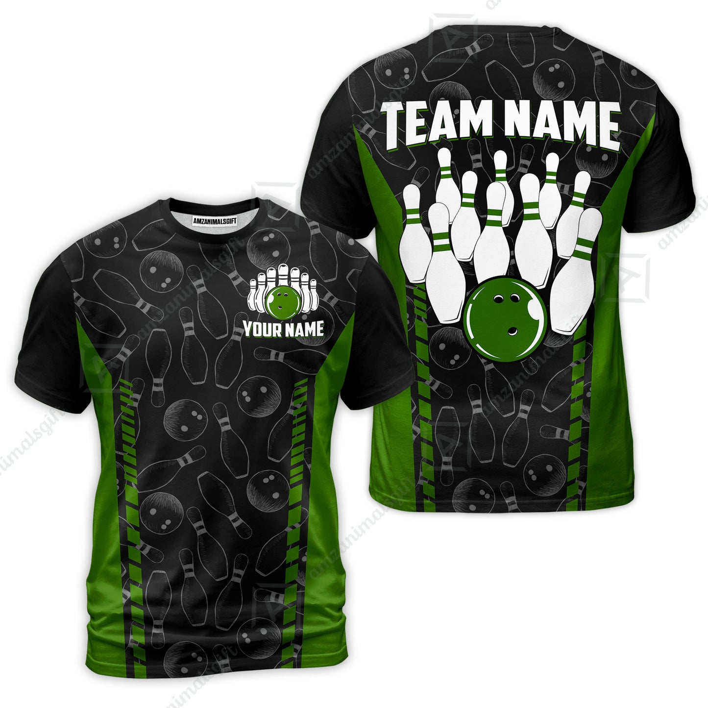 Custom Bowling Unisex Polo Shirts, Bowling Team Jersey Pattern, Bowling uniforms Ball & Pins Multicolor Options