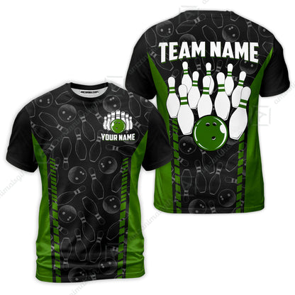 Custom Bowling Unisex Polo Shirts, Bowling Team Jersey Pattern, Bowling uniforms Ball & Pins Multicolor Options