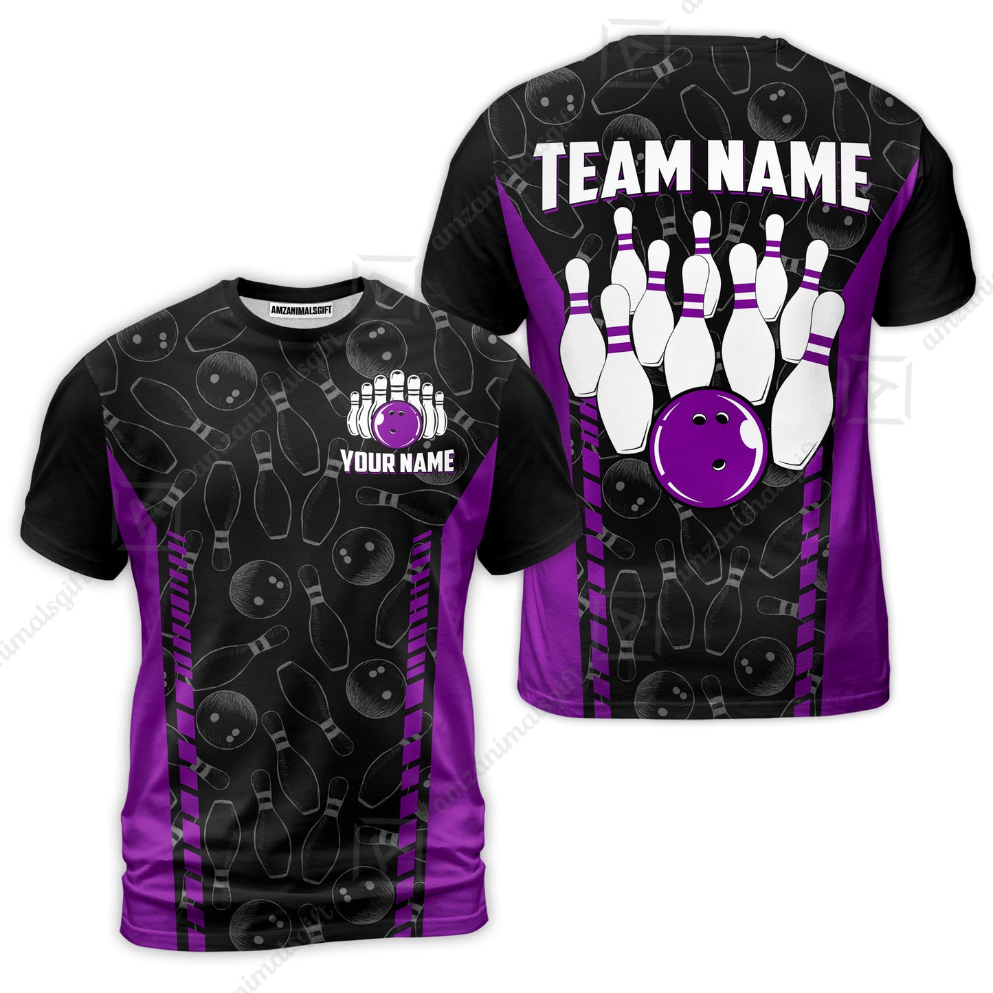 Custom Bowling Unisex Polo Shirts, Bowling Team Jersey Pattern, Bowling uniforms Ball & Pins Multicolor Options