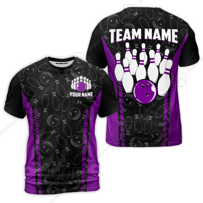 Custom Bowling Unisex Polo Shirts, Bowling Team Jersey Pattern, Bowling uniforms Ball & Pins Multicolor Options